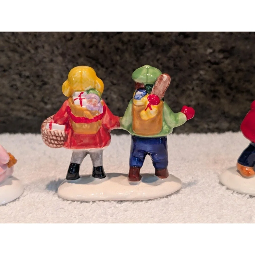 DEPT 56 Snow Village Accessory Children Kids Puppy Dog Harley Davidson Tire Lot